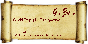 Györgyi Zsigmond névjegykártya