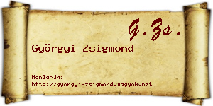 Györgyi Zsigmond névjegykártya